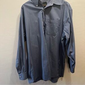 Jos. A. Bank Travelers Collection Dress Shirt Men 17 Blue Checkered